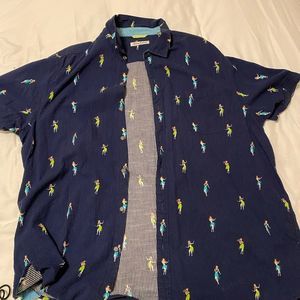tommy bahama vintage dancing girls button down shirt